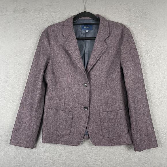 Faconnable Blazer Womens 8 Purple Wool Two Button Tailored Jacket EUR 40 France - Picture 1 of 8